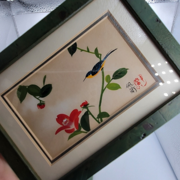 2 Frames by Spillers Framing and Art Gallery Green wood Lizard/Asian Bird Flower - Picture 10 of 10